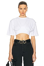 JACQUEMUS Le Tshirt Caraco in White, view 1, click to view large image.