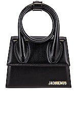 JACQUEMUS Le Chiquito Noeud Bag in Black, view 3, click to view large image.