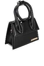 JACQUEMUS Le Chiquito Noeud Bag in Black, view 5, click to view large image.