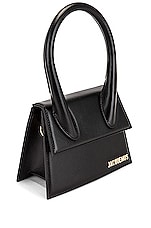 JACQUEMUS Le Chiquito Moyen Bag in Black, view 5, click to view large image.