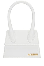 JACQUEMUS Le Chiquito Moyen Bag in White, view 1, click to view large image.