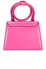 JACQUEMUS Le Chiquito Noeud Bag in Pink, view 3, click to view large image.