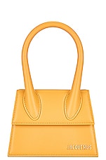 JACQUEMUS Le Chiquito Moyen Bag in Dark Yellow, view 3, click to view large image.