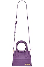 JACQUEMUS Le Chiquito Noeud Bag in Purple, view 1, click to view large image.