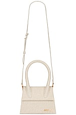 JACQUEMUS Le Chiquito Moyen Bag in Light Greige, view 1, click to view large image.