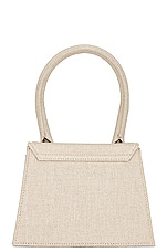 JACQUEMUS Le Chiquito Moyen Bag in Light Greige, view 4, click to view large image.