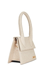 JACQUEMUS Le Chiquito Moyen Bag in Light Greige, view 5, click to view large image.