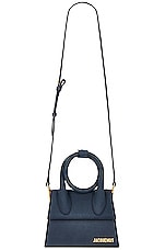 JACQUEMUS Le Chiquito Noeud Bag in Dark Navy, view 1, click to view large image.