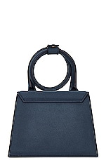 JACQUEMUS Le Chiquito Noeud Bag in Dark Navy, view 4, click to view large image.