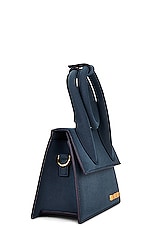 JACQUEMUS Le Chiquito Noeud Bag in Dark Navy, view 5, click to view large image.