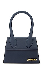 JACQUEMUS Le Chiquito Moyen Bag in Dark Navy, view 1, click to view large image.