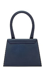 JACQUEMUS Le Chiquito Moyen Bag in Dark Navy, view 3, click to view large image.