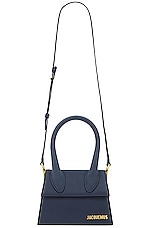 JACQUEMUS Le Chiquito Moyen Bag in Dark Navy, view 6, click to view large image.