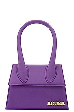 JACQUEMUS Le Chiquito Moyen Bag in Purple, view 1, click to view large image.