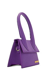 JACQUEMUS Le Chiquito Moyen Bag in Purple, view 4, click to view large image.
