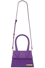 JACQUEMUS Le Chiquito Moyen Bag in Purple, view 6, click to view large image.