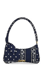 JACQUEMUS Le Bisou Bandana Bag in Print Navy Paisley, view 1, click to view large image.