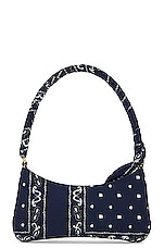 JACQUEMUS Le Bisou Bandana Bag in Print Navy Paisley, view 3, click to view large image.