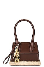 JACQUEMUS Le Chiquito Moyen Cordao Bag in Brown, view 3, click to view large image.
