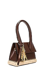 JACQUEMUS Le Chiquito Moyen Cordao Bag in Brown, view 5, click to view large image.