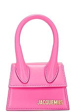 JACQUEMUS Le Chiquito Bag in Neon Pink, view 3, click to view large image.