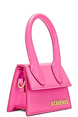 JACQUEMUS Le Chiquito Bag in Neon Pink, view 5, click to view large image.