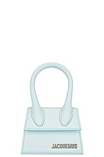 JACQUEMUS Le Chiquito Bag in Light Blue, view 3, click to view large image.