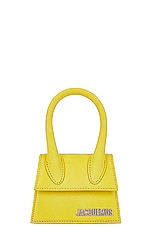 JACQUEMUS Le Chiquito Bag in Neon Yellow, view 3, click to view large image.