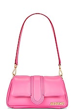 JACQUEMUS Le Petit Bambimou Bag in Neon Pink, view 3, click to view large image.