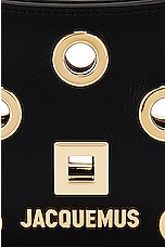 JACQUEMUS Le Bisou Rond Carre Bag in Black, view 7, click to view large image.
