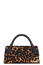 JACQUEMUS Le Chiquito Long in Print Leopard Brown, view 3, click to view large image.