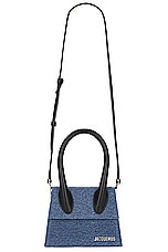 JACQUEMUS Le Chiquito Moyen in Blue, view 1, click to view large image.