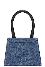 JACQUEMUS Le Chiquito Moyen in Blue, view 4, click to view large image.