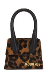 JACQUEMUS Le Chiquito in Leopard Brown, view 3, click to view large image.