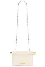 JACQUEMUS La Petite Pochette Rond Bag in Light Ivory, view 1, click to view large image.