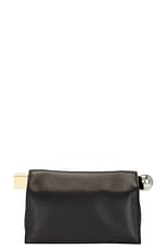 JACQUEMUS La Pochette Rond Carre Bag in Black, view 3, click to view large image.