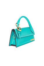 JACQUEMUS Le Chiquito Long Boucle Bag in Turquoise, view 5, click to view large image.