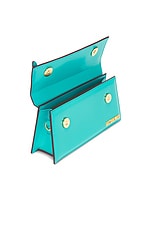 JACQUEMUS Le Chiquito Long Boucle Bag in Turquoise, view 6, click to view large image.