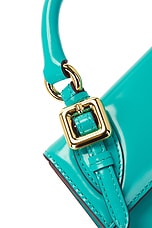 JACQUEMUS Le Chiquito Long Boucle Bag in Turquoise, view 8, click to view large image.