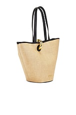 JACQUEMUS Le Bambola Bag in Natural & Black, view 3, click to view large image.