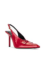 JACQUEMUS Les Slingbacks Cubisto H in Red 1, view 2, click to view large image.
