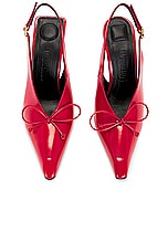 JACQUEMUS Les Slingbacks Cubisto H in Red 1, view 4, click to view large image.