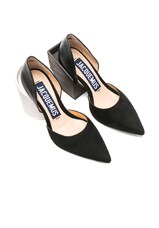 JACQUEMUS Two Tone Block Suede Heel Pumps in Black | FWRD