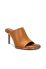 JACQUEMUS Les Mules Rond Carre in LIGHT BROWN, view 2, click to view large image.
