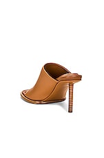 JACQUEMUS Les Mules Rond Carre in LIGHT BROWN, view 3, click to view large image.