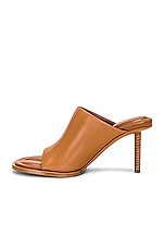 JACQUEMUS Les Mules Rond Carre in LIGHT BROWN, view 5, click to view large image.