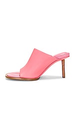 JACQUEMUS Les Mules Rond Carre in PINK, view 5, click to view large image.