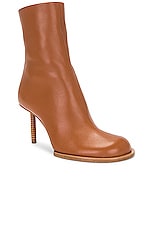 JACQUEMUS Les Bottines Rond Carre in Light Brown, view 2, click to view large image.