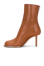 JACQUEMUS Les Bottines Rond Carre in Light Brown, view 5, click to view large image.