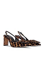 JACQUEMUS Les Slingbacks Duelo Haut in Print Leopard Brown, view 1, click to view large image.